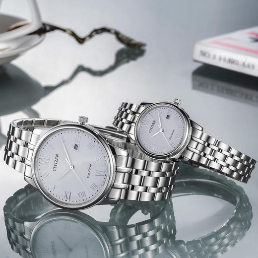 西铁城防水休闲简约复古潮流钢带男女情侣对表（男款）BM6970-52A 商品图3