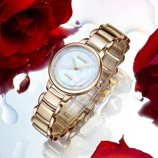 西铁城日本官方正品贝母盘玫瑰金色光动能女表EM0673-83D 商品图3