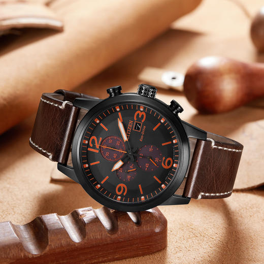 西铁城日本官方正品皮带计时光动能男表CA0617-11E 商品图3