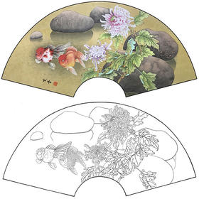 於文普扇面小品工笔花鸟白描底稿-WP01