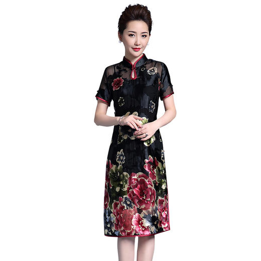 MY-92367新款大码改良旗袍真丝连衣裙TZW 商品图4