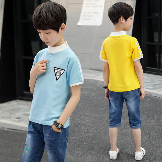 XX-78-3-42夏季新款男童套装儿童中大童韩版百搭时尚休闲两件套 商品图2