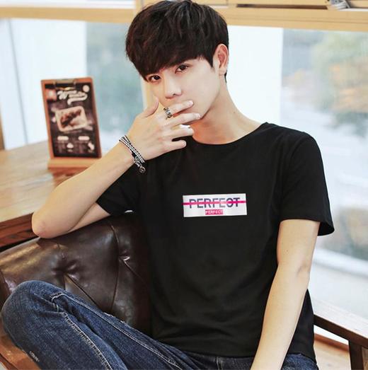 【男装】男士短袖T恤韩版潮流半袖休闲青少年圆领体恤 商品图2