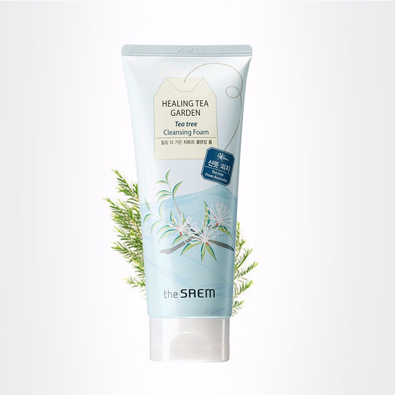 THE SAEM/得鲜 舒缓茶园茶树洁面霜(新)150ML 开票JPY带授权招加盟代理