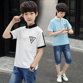 XX-78-3-42夏季新款男童套装儿童中大童韩版百搭时尚休闲两件套