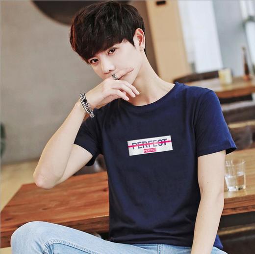 【男装】男士短袖T恤韩版潮流半袖休闲青少年圆领体恤 商品图0