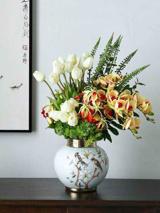 新中式假花仿真花瓶套装客厅高档品质绢花自然风玄关装饰花摆设件 商品图3