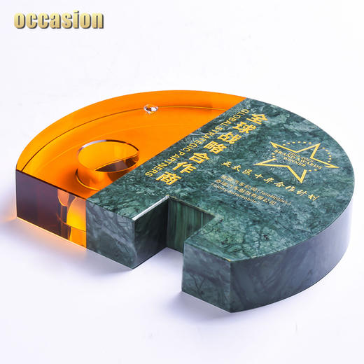 万象更新大理石水晶奖牌定制定做企业代理加盟牌匾授权牌刻字制作 商品图3