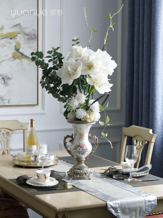 欧式美式西式高端花瓶仿真花假花轻奢装饰花客厅摆设件假绢花古典 商品图0