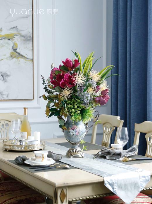 欧式美式西式高端花瓶仿真花假花轻奢装饰花客厅摆设件假绢花古典 商品图1
