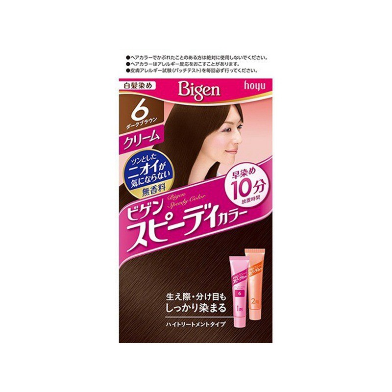 HOYU 美源 BIGEN 女用白发快速染发剂 6号 深棕色40G*2保税JPY带授权招加盟代理