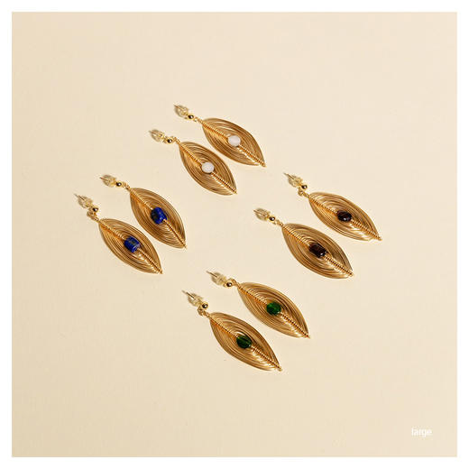 OKRA | Big Awaken Stone Earrings [定制耳环 4色可选] 商品图1