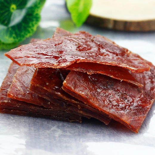 骥洋猪肉脯零食小吃肉干网红休闲食品美食小包装500gXO酱原味猪肉干片 商品图2