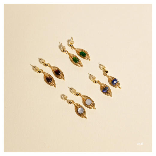 OKRA | Small Awaken Stone Earrings [定制耳环 4色可选] 商品图1