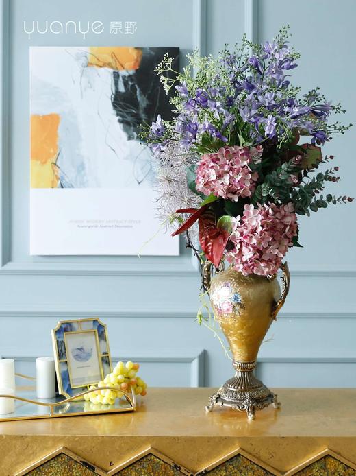 欧式美式西式高端花瓶仿真花假花轻奢装饰花客厅摆设件假绢花古典 商品图4