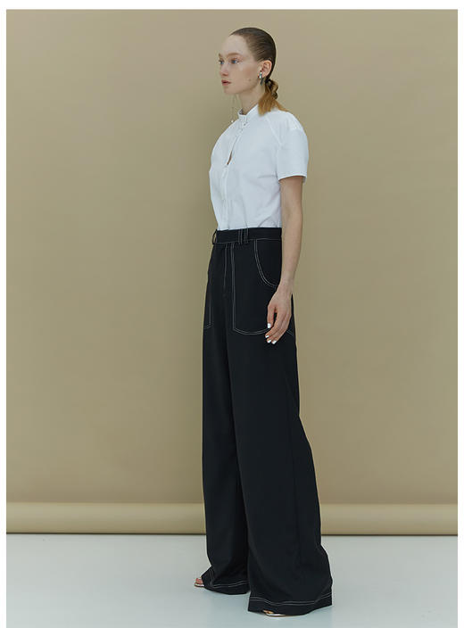 YIRANTIAN 白色廓形短袖衬衫 YRT19SS-SH01WH-LH 商品图1