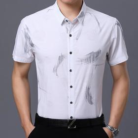 【服饰鞋包】。夏季中年衬衫男士短袖衬衣宽松翻领中老年宽松男薄款爸爸装