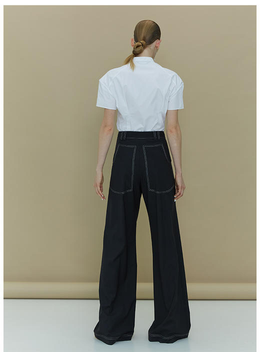 YIRANTIAN 白色廓形短袖衬衫 YRT19SS-SH01WH-LH 商品图2