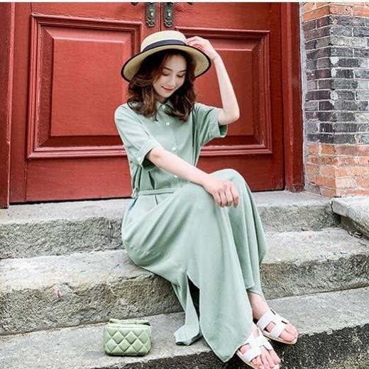 高圆圆同款 很仙的法国小众连衣裙衬衫连衣裙 商品图7