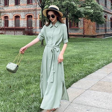 高圆圆同款 很仙的法国小众连衣裙衬衫连衣裙 商品图5