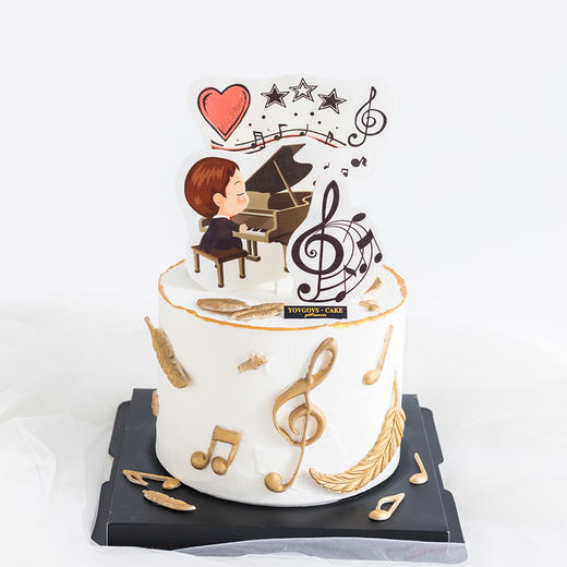 音乐钢琴主题造型奶油蛋糕