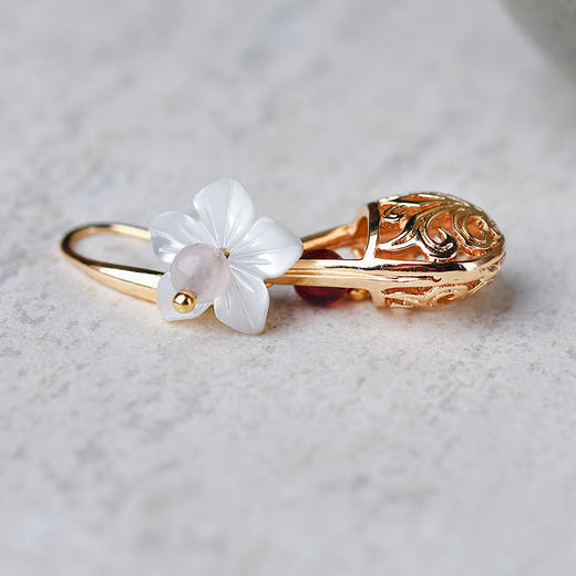 GS-03220160贝壳花个性简约唯美复古原创设计耳环 商品图3