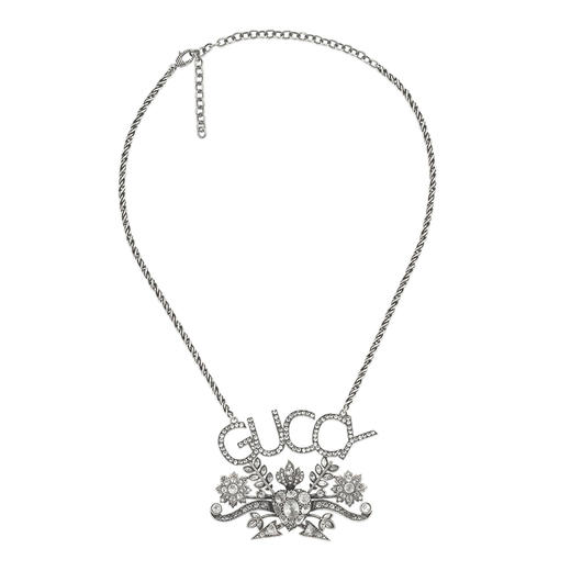 GUCCI/古驰女式Guccy银色镶钻花丛做旧项链 毛衣链 YBC073230001013JPY带授权招加盟代理 商品图3