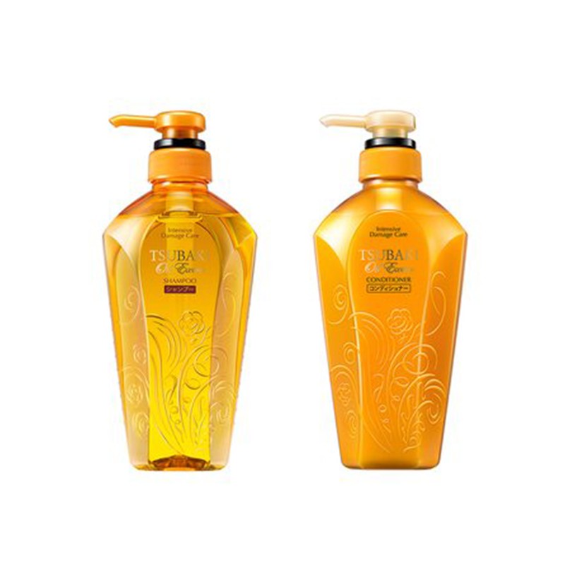 SHISEIDO/资生堂 TSUBAKI丝蓓绮护发素 柔顺损伤修护型 450ML 黄色保税JPY带授权招加盟代理