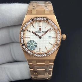 JF爱彼67650，行业唯一买正品开模，厚度与结构和原版一样 釆用原版同类ETA石英金色机芯，ETA石英机芯是12点快跳日历