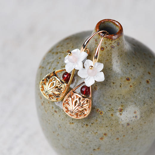 GS-03220160贝壳花个性简约唯美复古原创设计耳环 商品图2