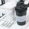 黑白陶瓷杯 办公室大容量带硅胶盖咖啡杯子情侣马克杯 商品缩略图2