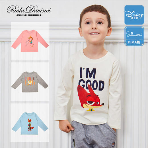 Paola Davinci秋冬新款迪士尼女童长袖T恤中小童圆领纯棉打底衫 商品图4