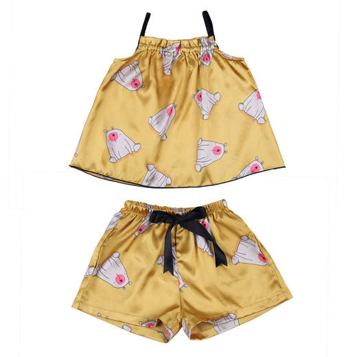 TM-夏季新款女童睡衣冰丝中大童仿真丝吊带空调服 商品图4