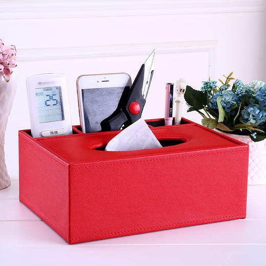 HY-皮革收纳盒欧式家用桌面遥控器定制酒店汽纸抽盒 商品图1