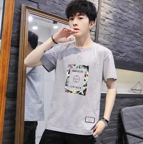 【服饰鞋包】夏季男装时尚韩版修身T恤男创意印花潮流男士上衣休闲