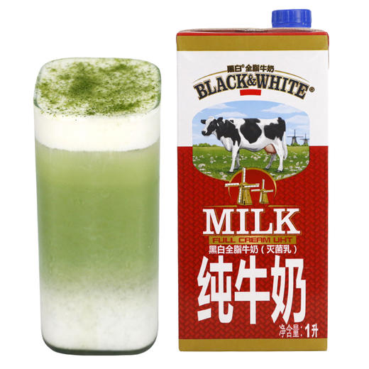 黑白牛奶 全脂牛奶-整箱12盒*1L 商品图2
