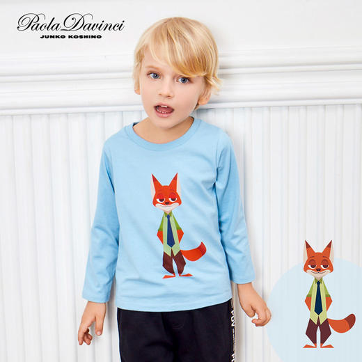 Paola Davinci秋冬新款迪士尼男童长袖T恤中小童圆领纯棉打底衫 商品图1