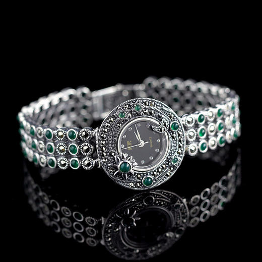 RPYP-SB14130泰银精工绿玉髓S925纯银手链手表 TZW 商品图2