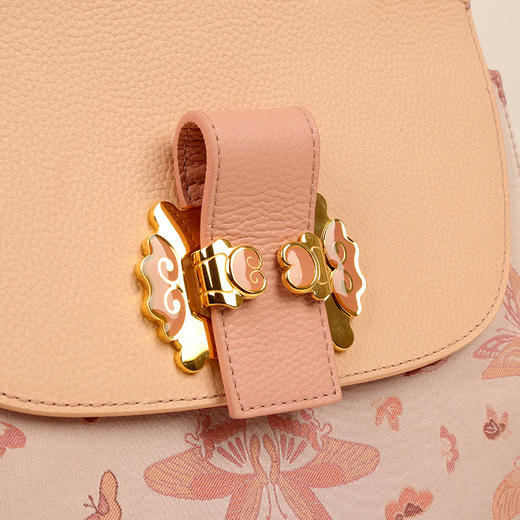 SAINTJOY/上久楷 宋锦女式背包 福蝶·粉色 BWS18A0501 商品图3