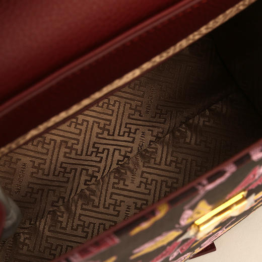 SAINTJOY/上久楷 宋锦女士背包 福蝶·酱红 BWS18A0501 商品图4