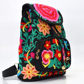 GZ-3022 2019新款民族风帆布绣花双肩背包  G