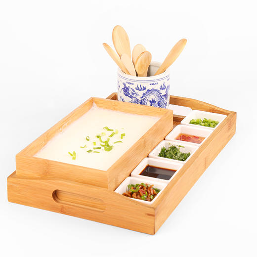 【现磨豆腐创意餐盒】意境原木餐具，精工竹器餐具，套装！ 商品图4