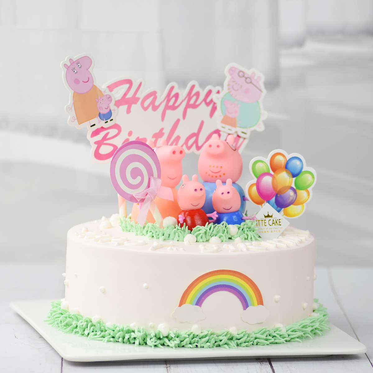 【小猪佩奇】奶油水果  儿童巧克力造型蛋糕