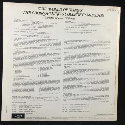 LP黑胶唱片 古典乐合辑《国王学院的世界》 剑桥大学国王学院合唱团录制 商品图1
