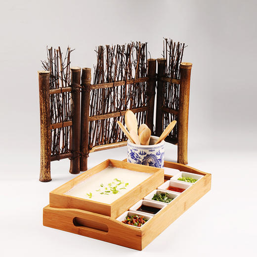 【现磨豆腐创意餐盒】意境原木餐具，精工竹器餐具，套装！ 商品图2