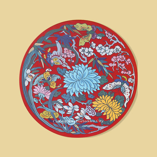 宫廷纹饰杯垫团纹梅兰竹菊纹饰