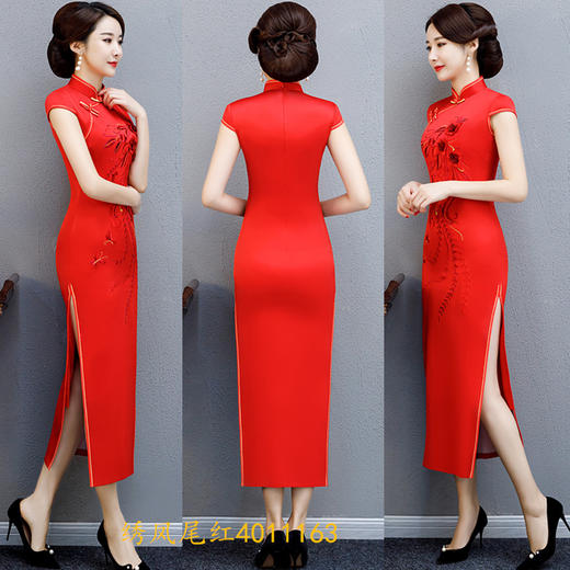 SKY 4011163改良绣花旗袍长款大码 商品图5