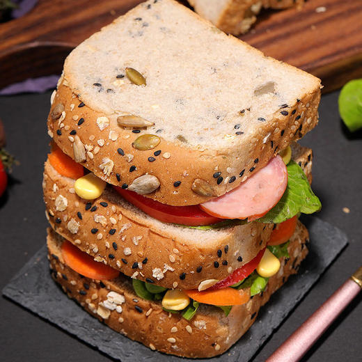 健身代餐全麦粗粮面包 | 杂粮无蔗糖面包饱腹500g 商品图2