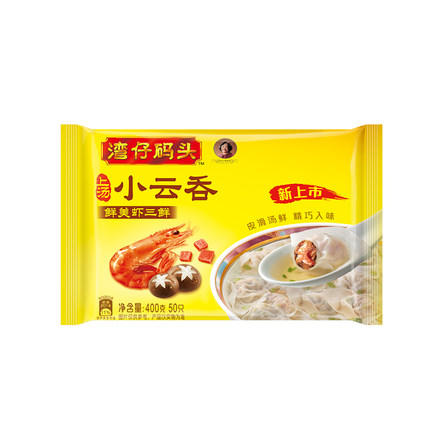 【亚欧超市】湾仔码头鲜美虾三鲜小云吞400g 商品图0