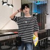 【男士条纹T桖】夏季韩版潮流宽松版细条纹短袖T恤男 商品缩略图2